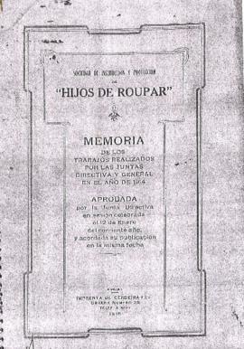 Memoria de los trabajos realizados por las juntas Directiva y General en el año de 1914