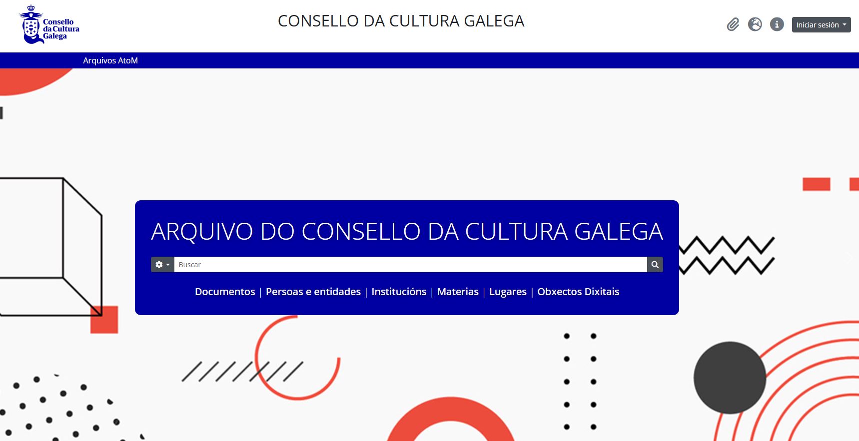 Cadro de busca principal