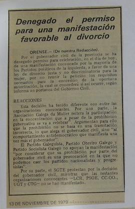 Denegado el permiso para una manifestación favorable al divorcio (OU)
