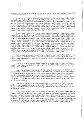 Resposta ó "Bando da alcaldía" no día 8 de marzo "Día Internacional da Muller"