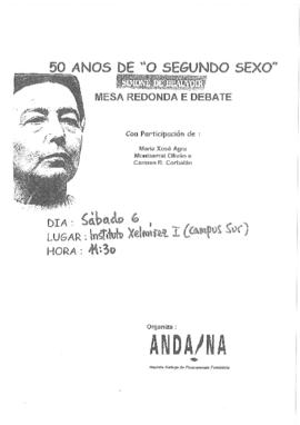 50 anos de O segundo sexo. Mesa redonda e debate