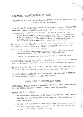 Programa de actos 8 marzo 1989