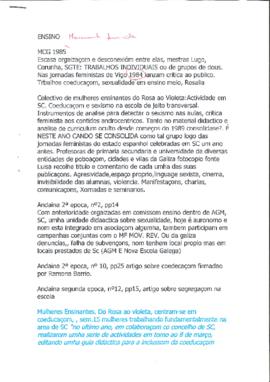 [Anotacións sobre o movemento feminista no ámbito do ensino]