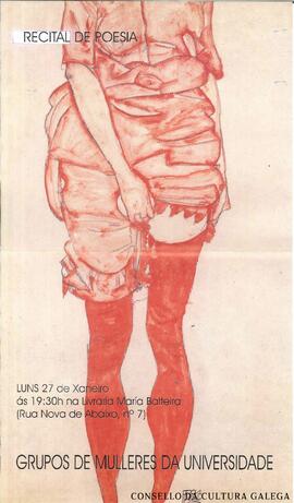 Recital de poesía. Luns 27 de xaneiro ás 19:30 na livraria María Balteira (Rua Nova de Abaixo, nº 7)