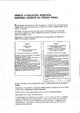 Frente a violación resposta. Reforma urxente do código penal