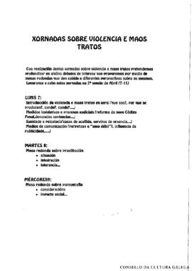 Proposta de Xornadas sobre violencia e maos tratos