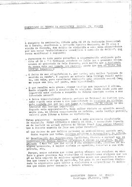 Comunicado de prensa da AGM [sentenza de violación de oligofrénica]