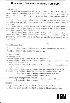 17 de maio: concurso  literario feminista