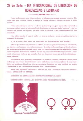 29 de xuño. Dia Internacional de Liberación de Homosexuais e Lesbianas