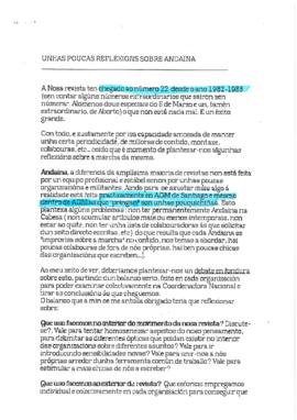 Unhas poucas reflexións sobre andaina