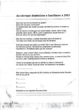 As cárregas domésticas e familiares ao 50%
