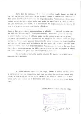 [á prensa: II encontros polo dereito ao aborto libre e gratuíto da COOFFEE]