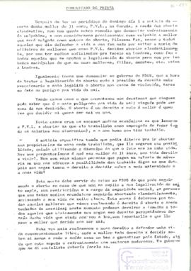 Comunicado de prensa [aborto]