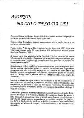 Aborto baixo o peso da lei