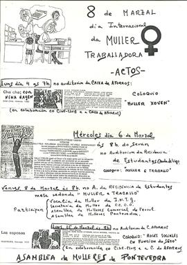 8 de marzal día da muller traballadora. Actos no auditorium da Caixa de Aforros
