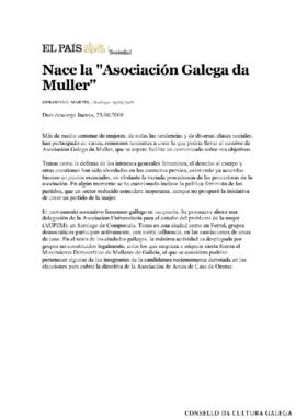 "Nace la Asociación Galega da muller". El País