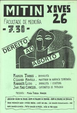 Mitin dereito ao aborto. Con Maruxa Torres, Claudio Movilla, Magarita Ledo, José María Cabezas
