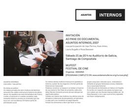 Invitación ao pase do documental Asuntos internos, 2007