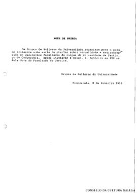 Nota de prensa: charlas sobre sexualidade e anticoncepción