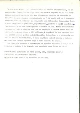 O día 8 de marzal [a prensa: acción nas rúas]