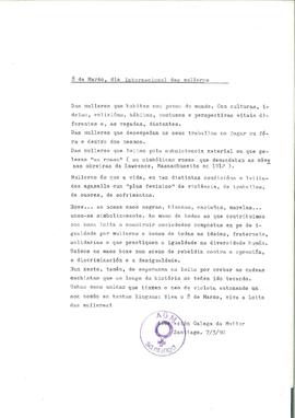 8 de marzo, día Internacional das mulleres