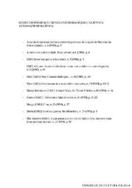 Dosier: Grupos de Mulleres da Universidade en Andaina [1ª época] (1983-1991)