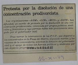 Protesta por la disolución de una concentración prodivorcista
