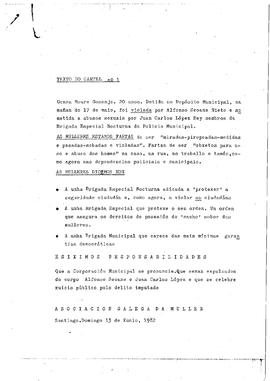 Textos de carteis [violación en Compostela]