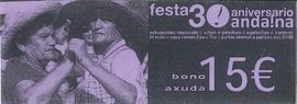 Festa 30 aniversario Andaina. Bono axuda 15 euros