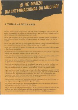 ¡8 de marzo dia internacional da muller! A todas as mulleres